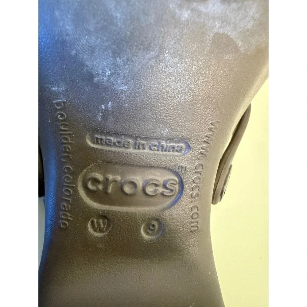Crocs Cyprus II Heel‎ Sandals Womens 9 Brown Pink Wedge Strappy Y2K Espresso